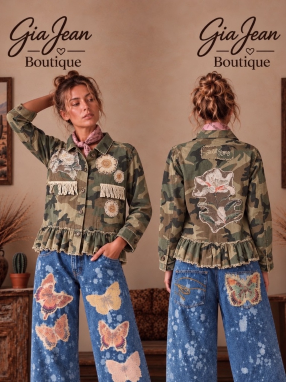 ❤️ JADED GYPSY “ WAYWARD “ JADED GYPSY WAYWARD SOUL CAMO JACKET 54